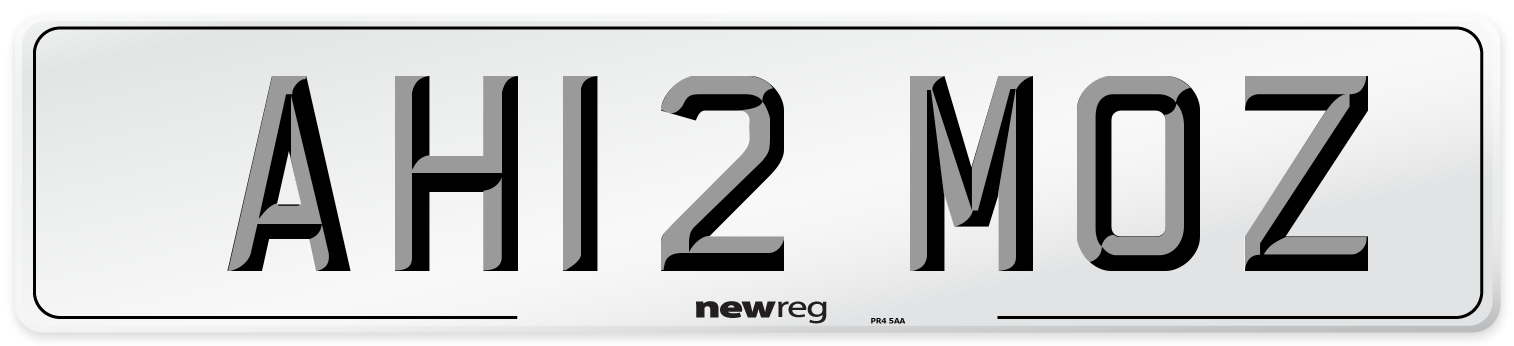 AH12 MOZ Number Plate from New Reg